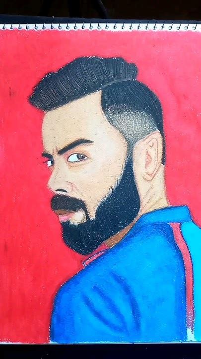 Virat Kohli Drawing 😱😱 Please Support Me 🥰🥰 Oil Pestel Color Shorts Drawing Art Viratkohli