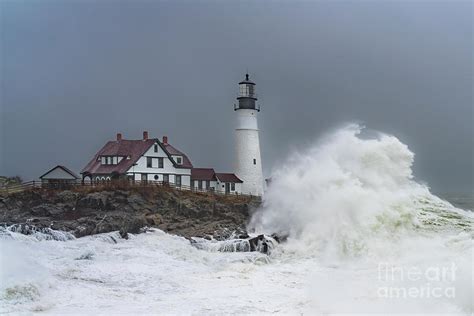 Portland Headlight Lighthouse 12 24 2022 Storm Photograph By Craig