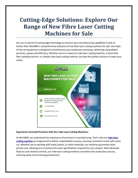 Ppt Cutting Edge Solutions Explore Our Range Of New Fibre Laser