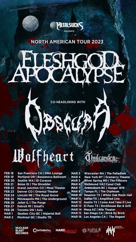 Tour Norteamericano De Obscura Y Fleshgod Apocalypse ‹ Metaltrip