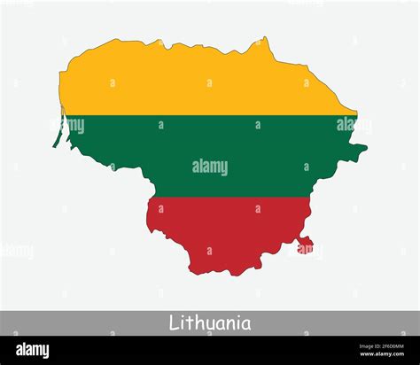 Lituania Bandera De Mapa Mapa De La República De Lituania Con La