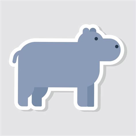 Premium Vector Cute Hippo Sticker Vector Illustration