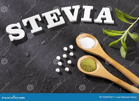 Stevia Rebaudiana Natural Organic Sweetener White Background Stock