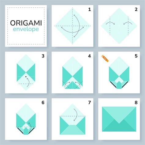 Premium Vector Envelope Origami Scheme Tutorial Moving Model Origami