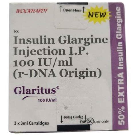 Insulin Glargine Injectoion IP 100IU Ml Wockhardt At 900 Box In Chennai