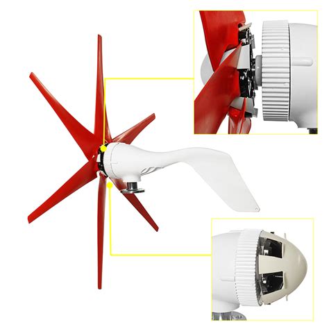 New 1500w Wind Turbine 6 Blades Dc 12v 24v Wind Turbine Generator