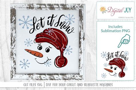 Let It Snow Snowman Svg Cut File Svgs Design Bundles