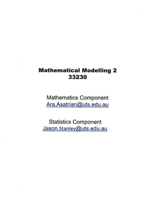 Mm Week Annotated Lec Wk Mathematical Modelling