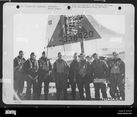 The Crew Of The Boeing B-17 "Flying Fortress" (A/C No. 338420) Poses In ...