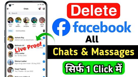 How To Delete All Facebook Messages In One Click Facebook Ki All Chat