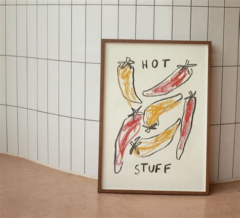 Digital Download Hot Stuff Chilli Pepper Print Hot Chilli Wall Poster ...