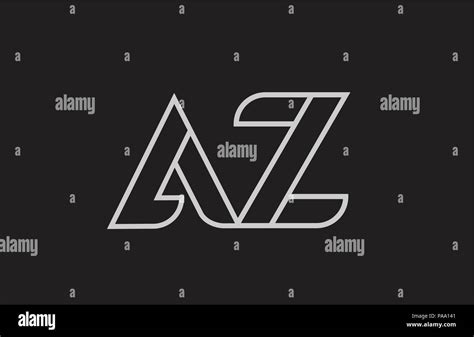 Black And White Alphabet Letter Az A Z Logo Combination Design Suitable