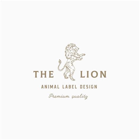 Premium Vector Lion Abstract Vector Sign Symbol Or Logo Template Hand