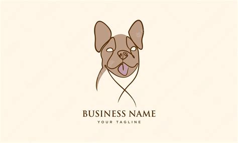 Premium Vector | Line art bulldog face logo