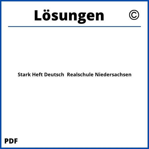 Stark Heft Deutsch L Sungen Pdf Realschule Niedersachsen