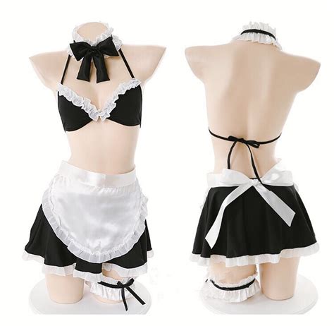 Französisch Schürze Cosplay Maid Kostüm Unterwäsche Frauen Sexy