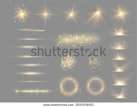 Collection Yellow Light Effect On Transparent Stock Vector (Royalty Free) 2019336425 | Shutterstock