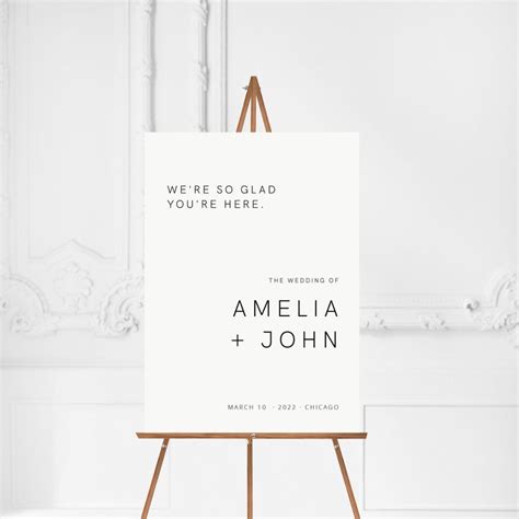 Minimalist Wedding Welcome Sign Printable Wedding Modern Etsy