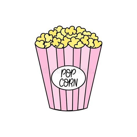 Cute Popcorn Snack Vector Illustration Stock Vector Illustration Of