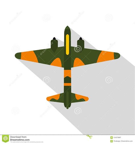 Icono Militar De Los Aviones De Combate Estilo Plano Stock De