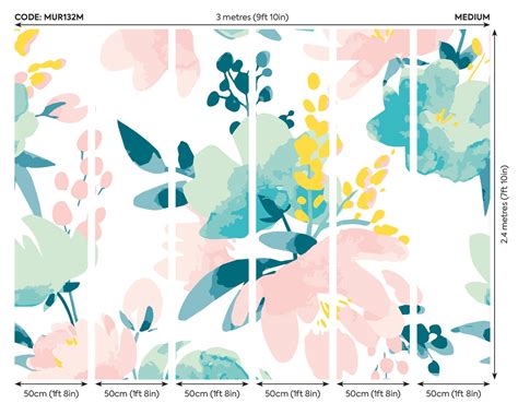 Origin Murals Graphic Flower Blush Jade Mural