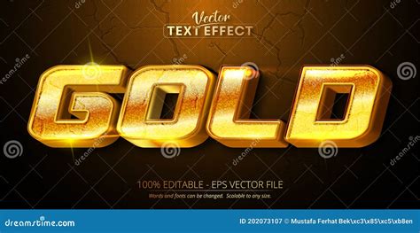 Gold Text Shiny Gold Christmas Style Editable Text Effect Stock Image