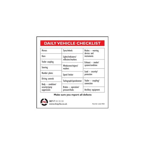 Daily Defect Sticker Logistics Uk Shop