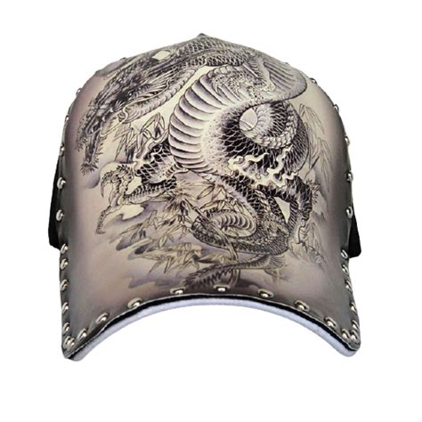 Chinese Dragon Hat Cap Mens in Cotton and Polyester