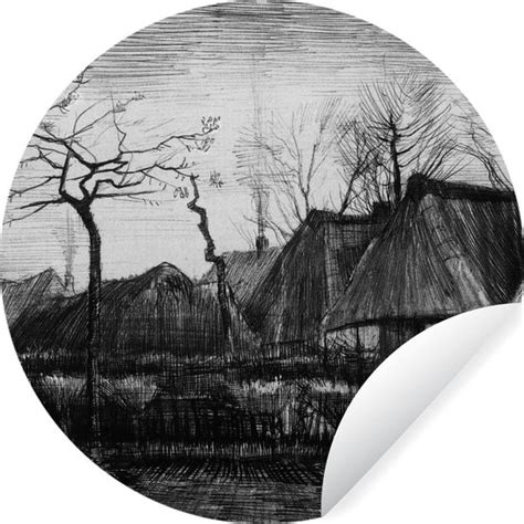 Maisons Aux Toits De Chaume Peinture De Vincent Van Gogh Sticker