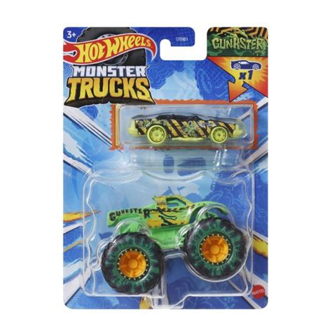 Hot Wheels Set Masinute Hot Wheels Monster Truck Si Masinuta Metalica Gunkster Elefant Ro