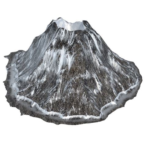 Volcan De Milou Sur Un Fond Blanc D Isolement Illustration D Rendant