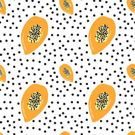 Premium Vector Tropical Vector Papaya Pattern