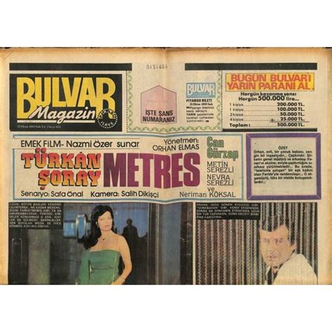 Gökçe Koleksiyon Bulvar Gazetesi Magazin Eki 25 Ekim 1983 Fiyatı