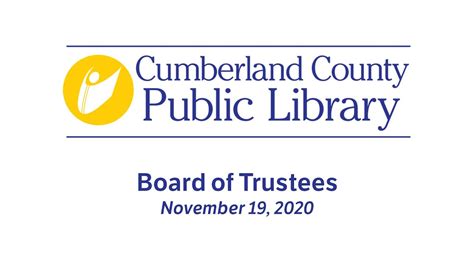 Cumberland County Public Library Board Of Trustees Meeting November