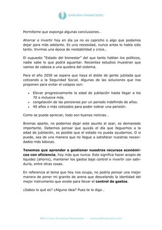 Control De Gastos En Las Finanzas Personales Pdf