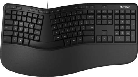 Microsoft Ergonomic Keyboard Black - Wired Connectivity - Feat. dedicated integrated numbers pad ...