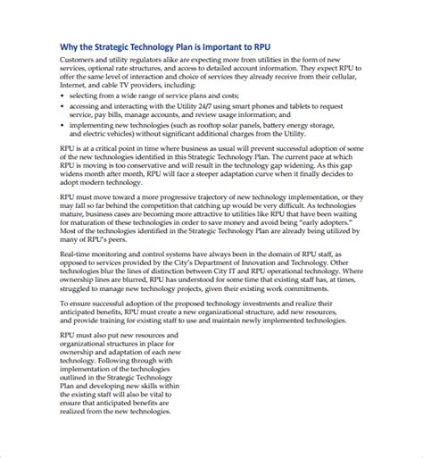 Free 9 Sample Technology Plan Templates In Pdf Ms Word