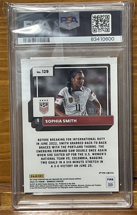 Panini Donruss Soccer Sophia Smith Optic Blue Prizm