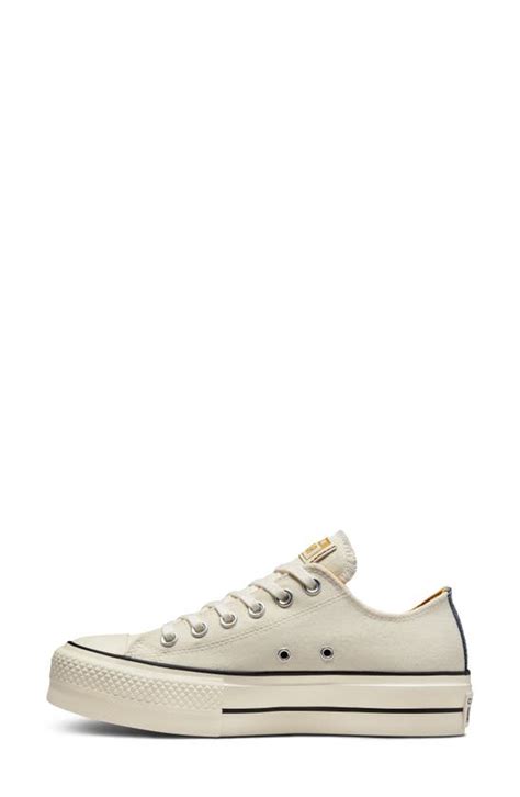 Converse Chuck Taylor® All Star® Lift Low Top Platform Sneaker In Egret Navy Burnt Honey