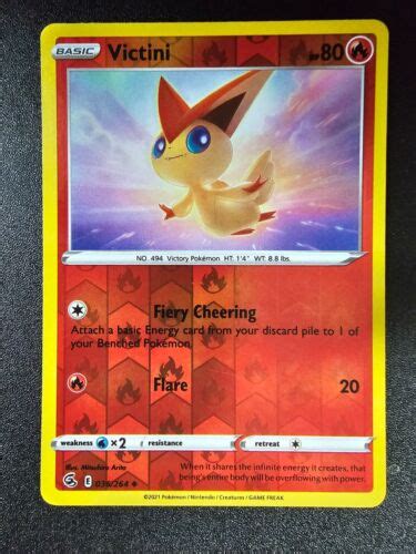 Victini 036 Uncommon Near Mintmint Fusion Strike Rev Holo Pokemon