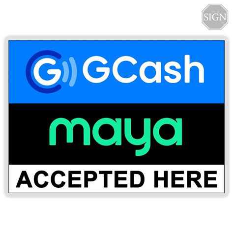 Gcash Maya Accepted Here Sign Laminated Signage Labels A A Size