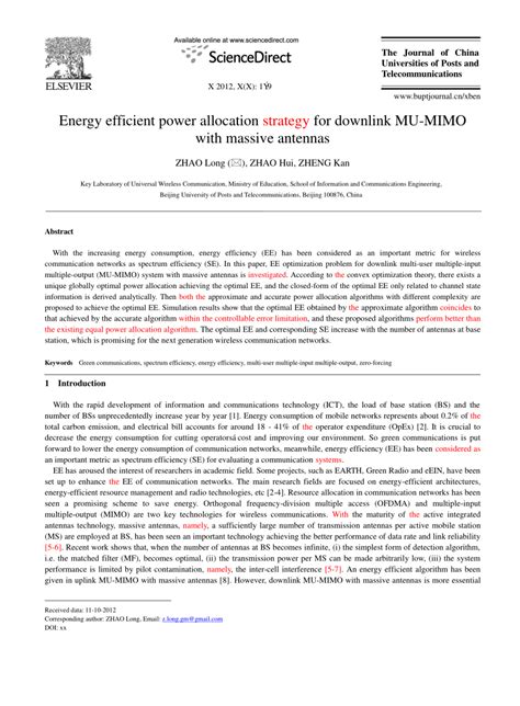 Pdf Energy Efficient Power Allocation Strategy For Downlink Mu Mimo