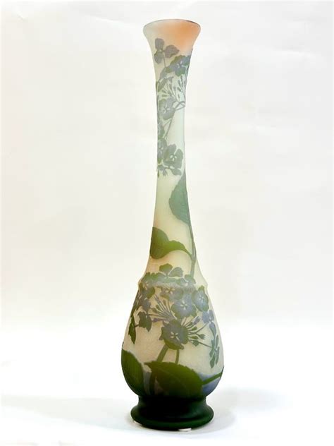 Emile Gall Grand Vase Aux Hortensias Antiquit S Art Nouveau