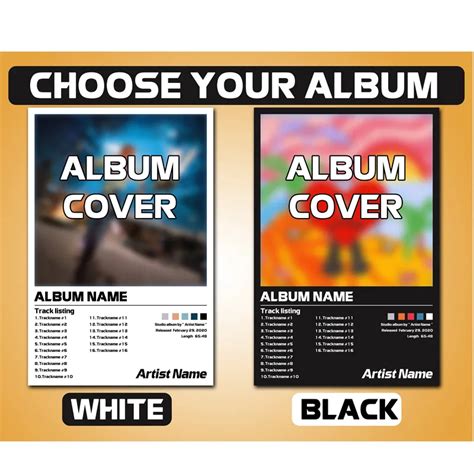 Custom Album Poster Minimalist Album Cover Poster Music Print