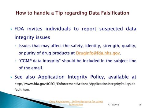 Presentation On Us Fda Data Integrity Guidance