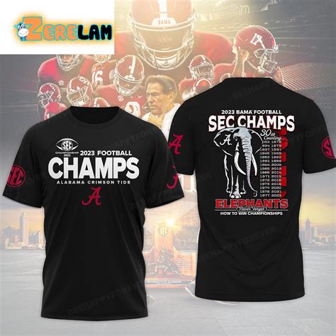 Alabama 2023 Football Sec Champs Elephants Shirt - Zerelam