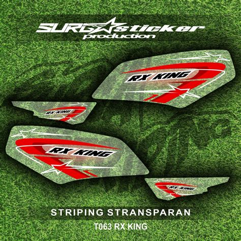 T Sticker Striping Transparan Rx King Custom Variasi Simple Tema