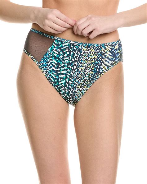 Vince Camuto Womens High Leg Bikini Bottom M Blue