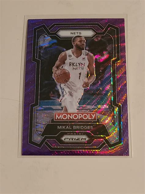 Panini Monopoly Prizm Mikal Bridges Purple Wave Brooklyn