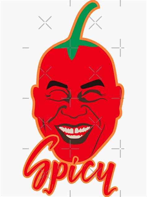 Ainsley Harriott Spicy Head Red Chilly Cool Drawing Sticker By Raju